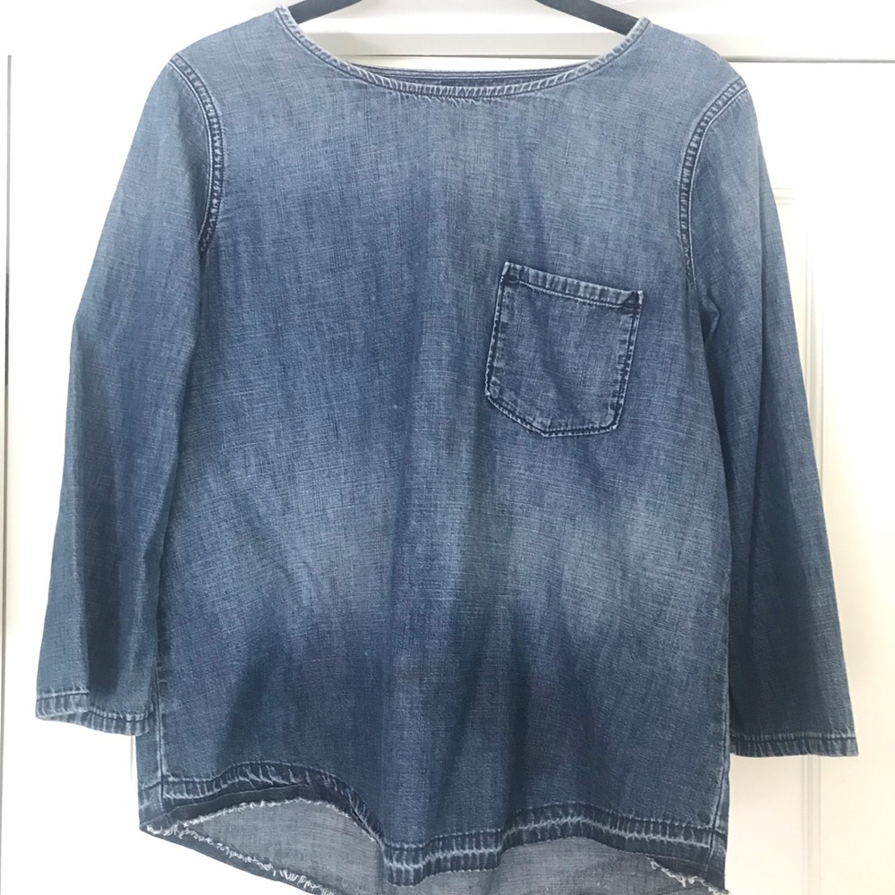 Madewell Denim Pocket Popover Top